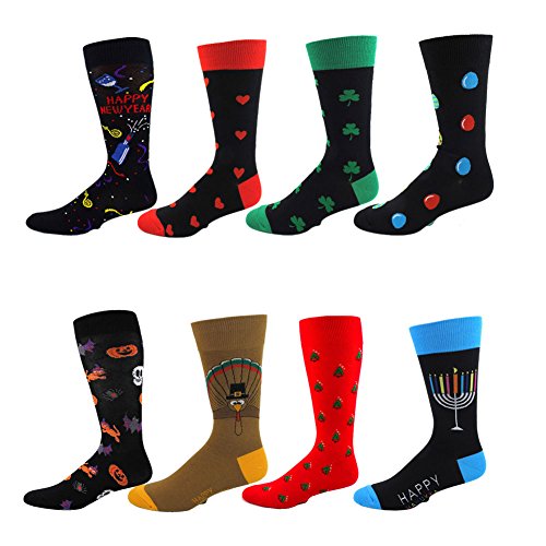 Absolute Stores Men's Holiday Socks Pack- 8 Pairs