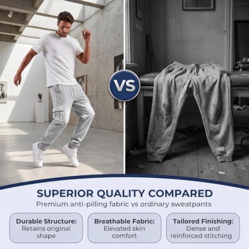 Cargo Joggers Men Comfy Elastic High Waisted Jogger Pants Cargo Joggers - image 6