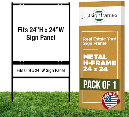 Amazon.com : Generic Real Estate Yard Sign Metal H-Frame, 24 x 24 Slide ...