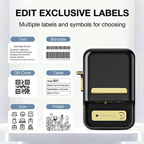 Image of B21 Bluetooth Thermal Label Printer - 2 Inch Small Portable Label Maker, Barcode, Mini Stickers, Bill, Receipt Printing Machine for Home, Office, and Business Use