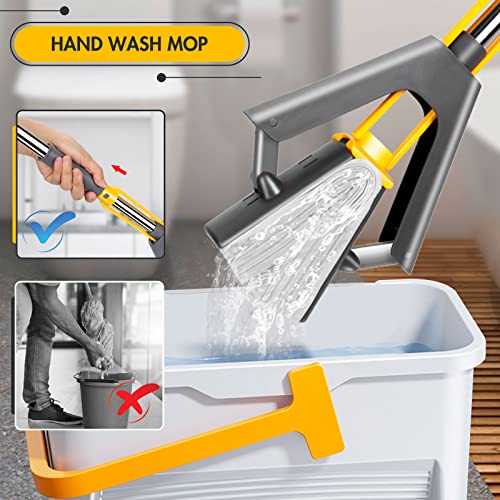 Almcmy Pva Sponge Mop For Floor Cleaning, Squeeze Mop With 2 Extra Absorbent Pva Sponge Heads, Self Wringing Mop With Stainless Steel Handle, Foam Sponge Mop For Hardwood Laminate Tile #TOP2