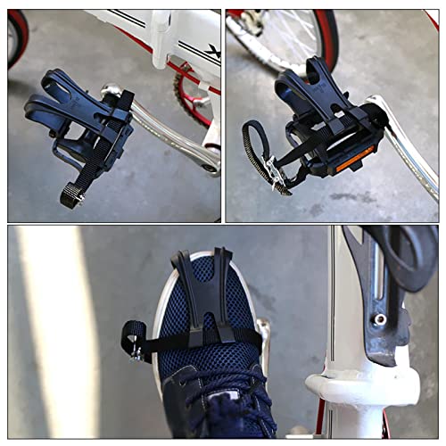 Image of Lightweight Bike Pedals w /Toe Clip Straps MTB Road Bike Bicycle Fixed Bike