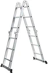 Escada de Alumínio Multifuncional 3x4 12 Degraus Prata