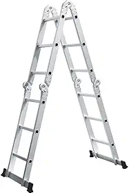 Escada de Alumínio Multifuncional 3x4 12 Degraus Prata