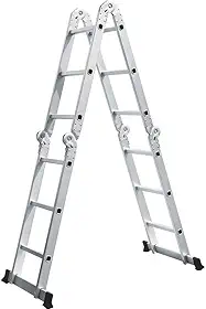 Escada de Alumínio Multifuncional 3x4 12 Degraus Prata