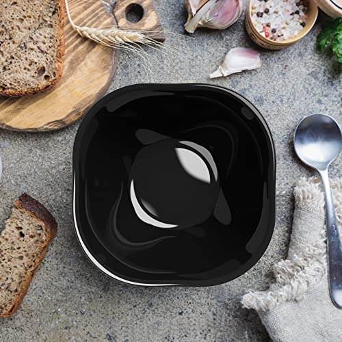 Black Dinnerware Set, Meky 18-Pcs Kitchen Dinner Set Service For 6, Safety For Microwave &Dishwasher ,Square Glass Plates,Dishes, Bowls Set #TOP4