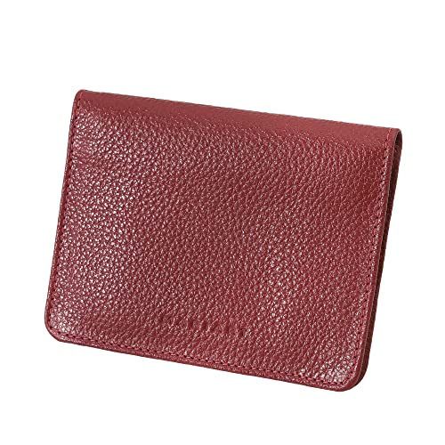 Carteira Feminina de Couro Bovino Legítimo p/Cartões, RG, CNH e Cédulas Dobradas Mariart 649 (Cereja)