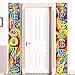 Blulu 60's Party Scene Setters Hippie Wall Decoration, 60s Porch Sign Groovy Party Door Sign for 1980s Theme Rock Star Birthday Decoration Rainbow Backdrop Photo Props