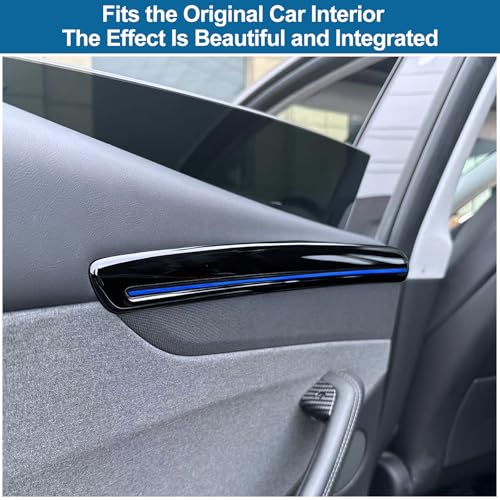 for 4PCS Tesla Model Y Juniper Door Inner Armrest Panel Wrap Cover Trim AbS Inner Side Panel Strip Cover Trim for Tesfram for 2025 Model Y Decorative Accessories — view 6