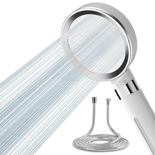 Magichome Alcachofa de ducha con manguera, cabezal de ducha de alta presión con filtro, alcachofa de mano con función de parada, ahorro de agua, elimina la contaminación, cabezal de ducha para agua