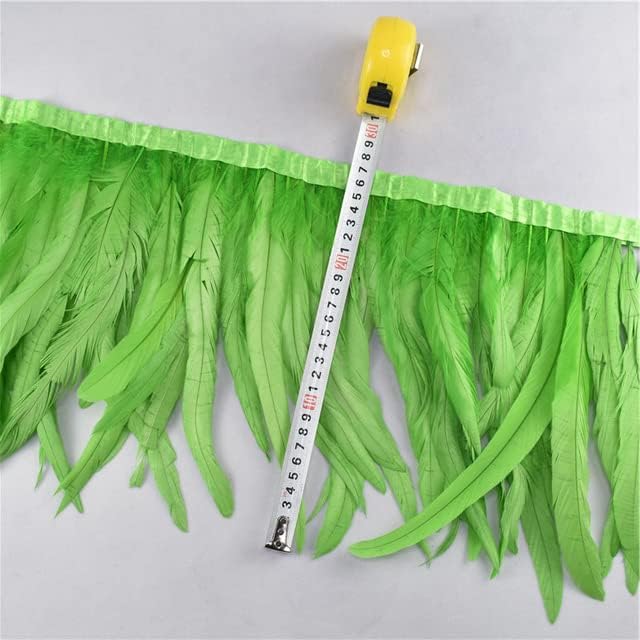 Zamihalaa - 1 Meter Rooster Tail Trims Coque Feather Trimming/Ribbon 25-30CM Feathers for Crafts Dress Jewelry Wedding Decoration DIY Plumes