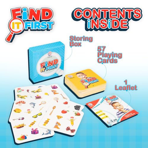 Image of Ratna's Find It First Match Game, Visual Perception Family Card Game, 2-8 Players Game for Kids Ages 5 Years and Above