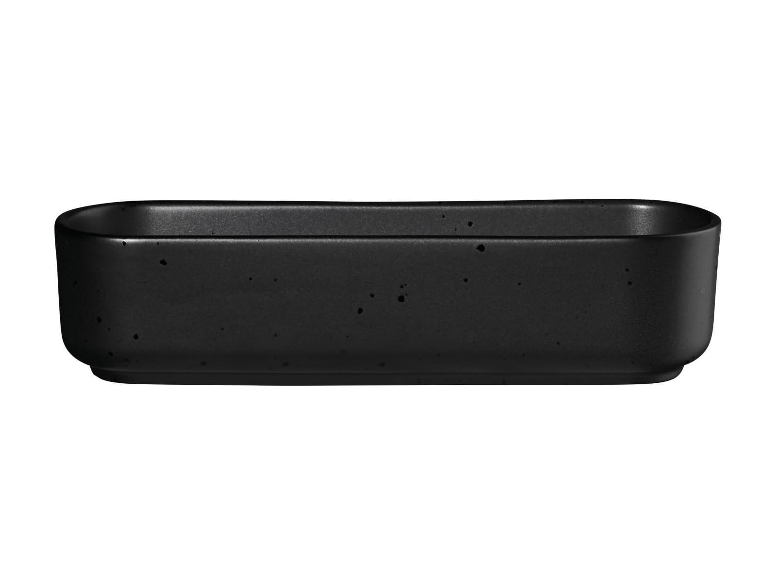 ASA Coppa Kuro 19112190 - Piatto per snack, in porcellana, 15 x 8,5 x 1,5 cm, colore: Nero