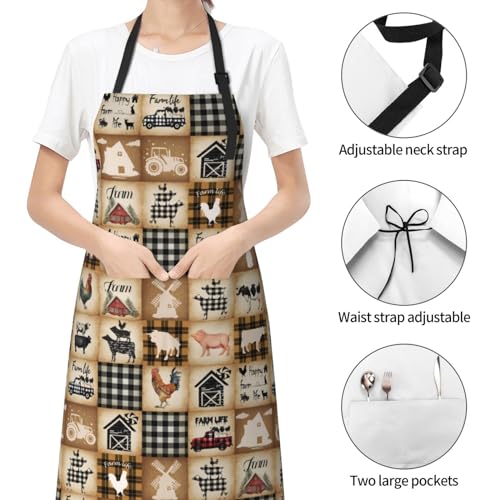 Funny-Animal-Apron-with-2-Pockets-Waterproof-for-Men-Women-Kitchen-Garden-Decor Funny Animal Apron with 2 Pockets Waterproof for Men Women Kitchen Garden Decor