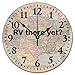 Rv There Yet Wall Clock 10 Inch Map Round Wall Clock Battery Operated Non-Ticking Vintage Farmhouse Wood Clock Large Wall Clock for Living Room Kitchenâ€‚Bedroom Decor