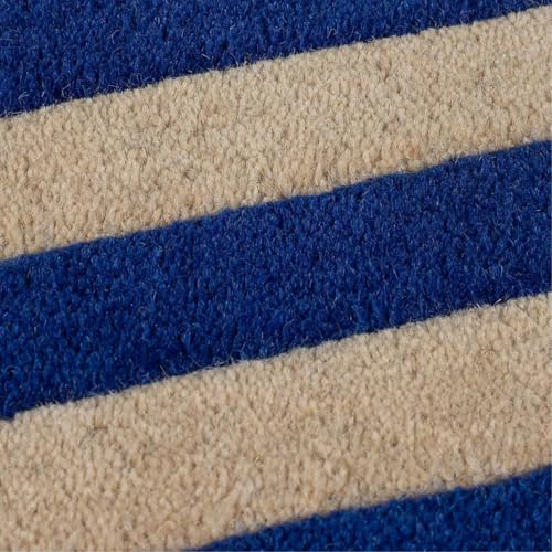 Image of Sifa Carpet Hand Made Natural Woolan Tufted Carpets Irregular Shaped Handmade Area Rugs, for Your Room Blue, Beige Color Size 5x8 feet (150x240cm)