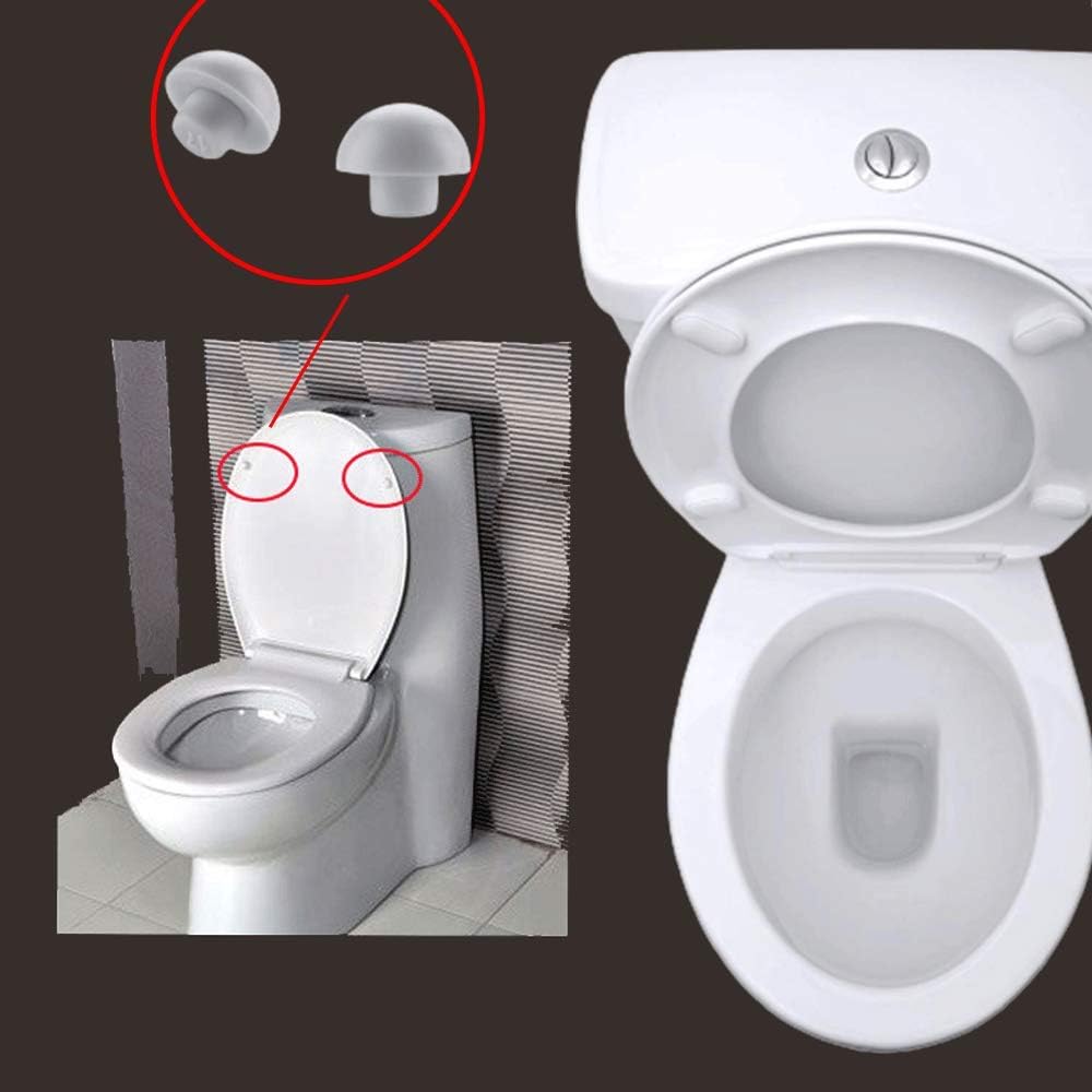 10 Pieces Toilet Seat Bumpers Toilet Seat Buffer Set Toilet Seat Bumper Noise Dampening Bumpers