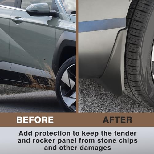 Image of Muslogy for 2024 2025 2026 Kona Mud Flaps Splash Guards Front & Rear 4Pcs Fender Flaps No Drilling Required Compatible with Hyundai Kona 2024 Accessories(Won't Fit N Line Model)