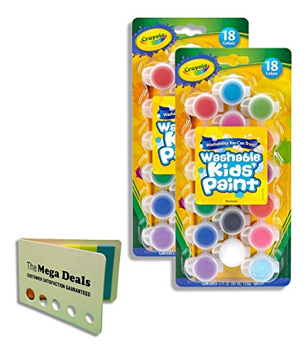 Crayola Washable Kids Paint Assorted Colors, Pack of 2 Includes 5 Color Flag Set