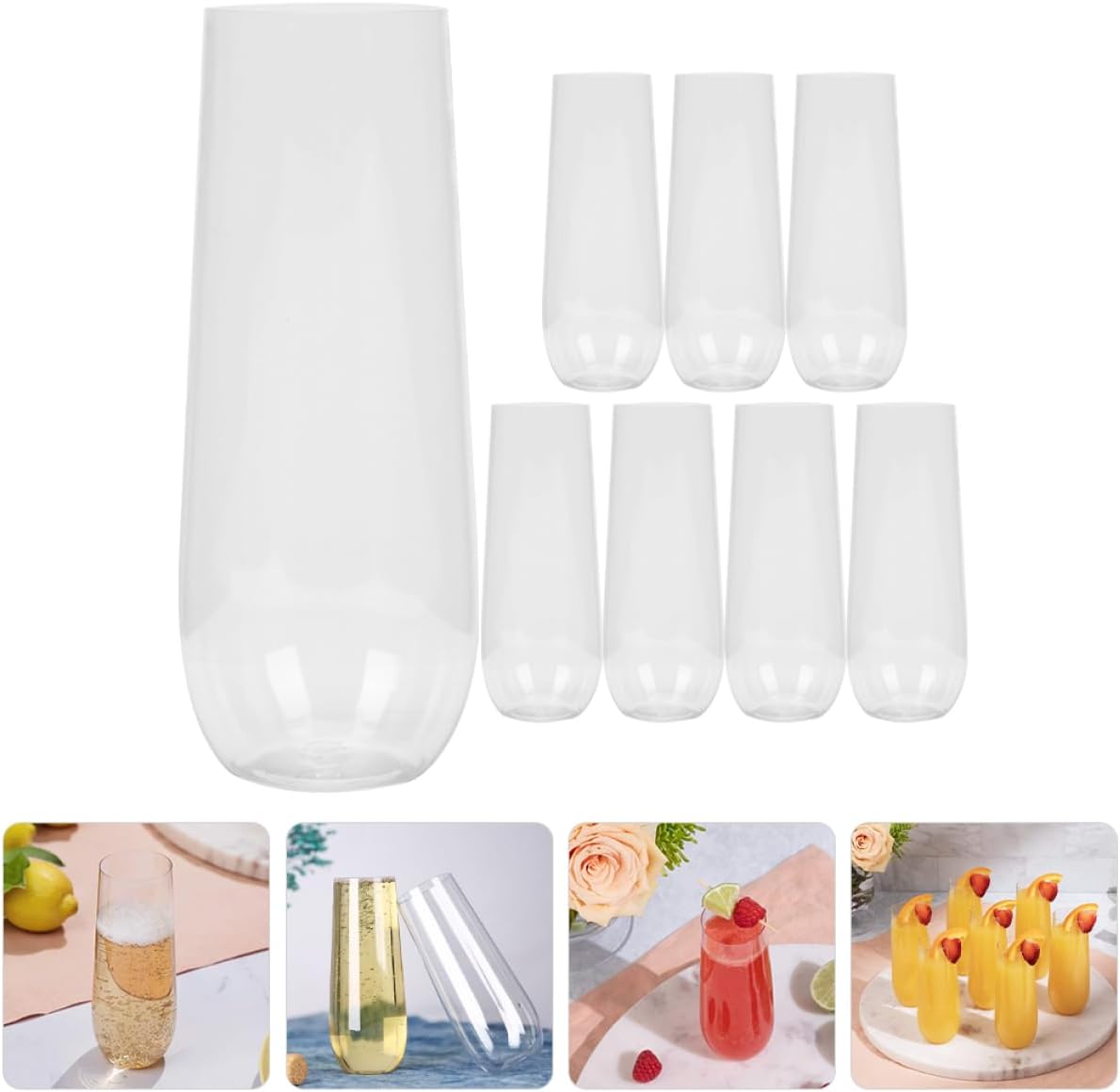 Alipis 40pcs Unbreakable Plastic Wine Cups Party Beverage Holders for Whiskey Juice Ice and Salad Drinkware for Weddings and Events