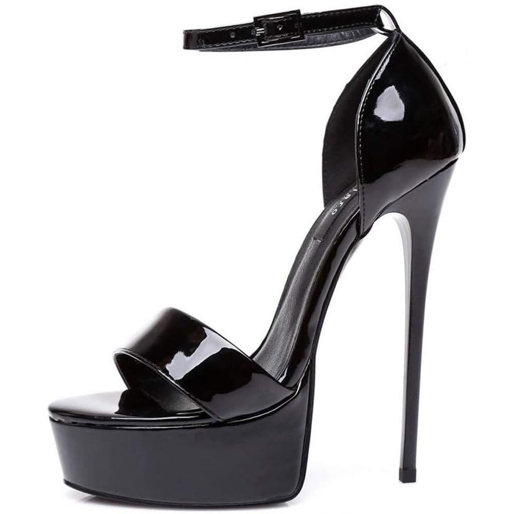 Tacones Altos Sandalias De 16 Cm Tacones Súper Altos Zapatos De Plataforma Tacones Clásicos Zapatos Con Punta Abierta botines/K/37EU