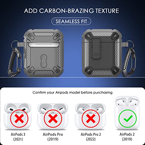 Image of RFUNGUANGO for AirPods 2 Case Carbon Fiber Series, Grey
