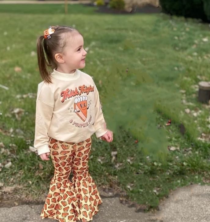 Miniatura 2 de Kupretty Ropa de otoño e invierno para bebé niña, sudadera con cuello redondo y pantalones acampanados, conjunto de trajes de Halloween