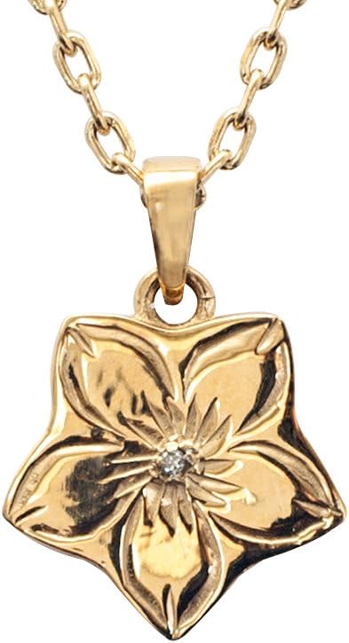 Hawaiian Jewelry by Austaras - Hibiscus Flower Pendant with Swarovski Crystal