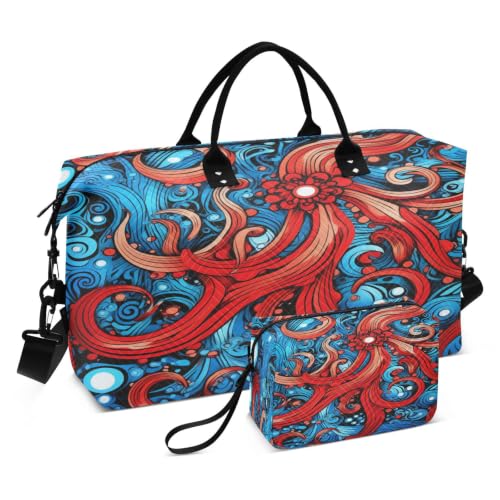 Sac de voyage pieuvre rouge pour ranger facilement toutes vos affaires
