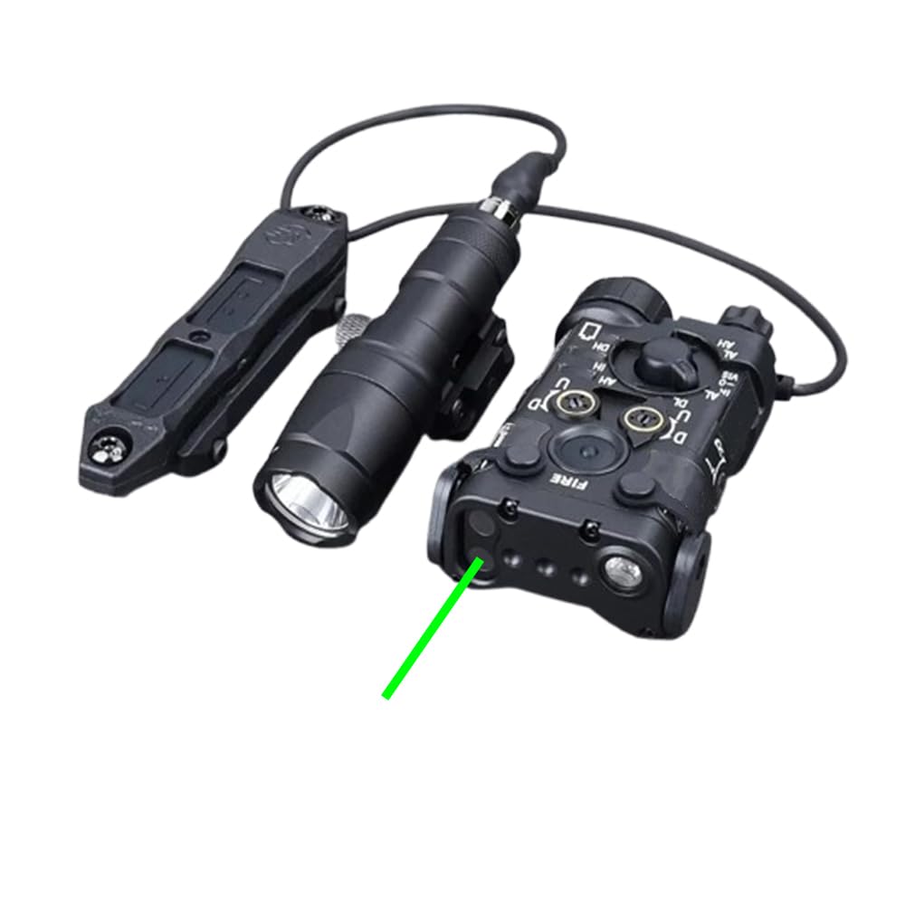 Metal L3-NL Box Aiming Laser Sights(with Green Laser+IR Laser+White Light), and M300A Strong LED Flashlight, and NF Modular Dual Wire Remote Pressure Switch(SF+2.5 Plug) Combo,BK