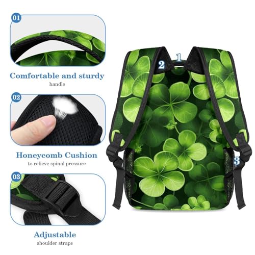 Sac d'école trèfle à quatre feuilles idéal pour cours, voyages et ados - 4