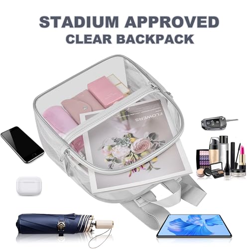 Image of Oraben Clear Backpack for Stadium Events Stadium Backpack Waterproof 12x6x12 Clear Bag for Adult Concert Sport Work