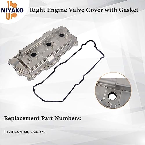 Image of Right Engine Valve Cover with Gasket Replacement# 11201-62040 264-977 Fit 1995-2004 Tacoma 4Runner T100 Tundra 3.4L