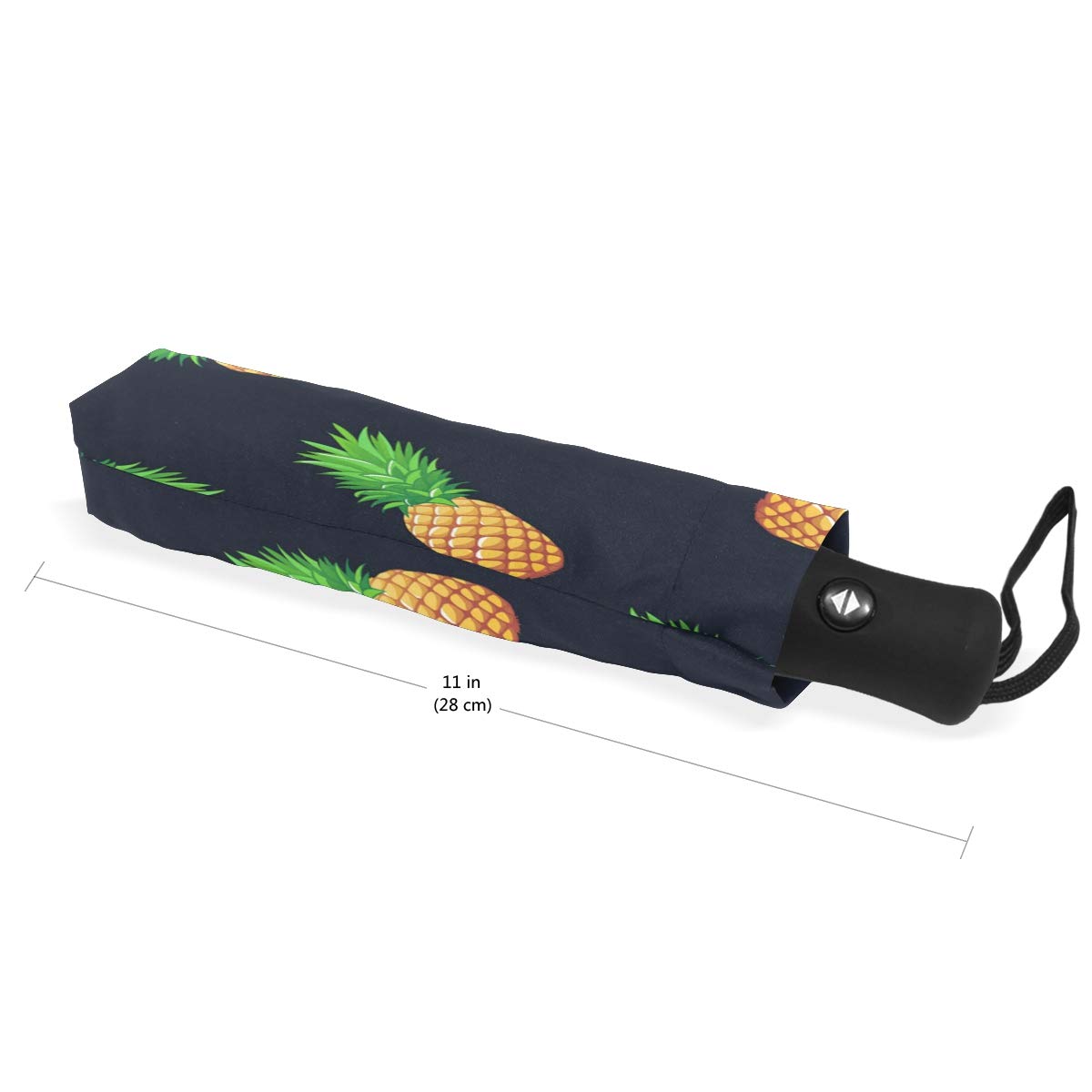 BIGJOKE Parapluie 3 Plis à Ouverture Automatique Motif Ananas Tropical Coupe-Vent léger Parapluie de Voyage Compact pour garçons Filles Hommes Femmes