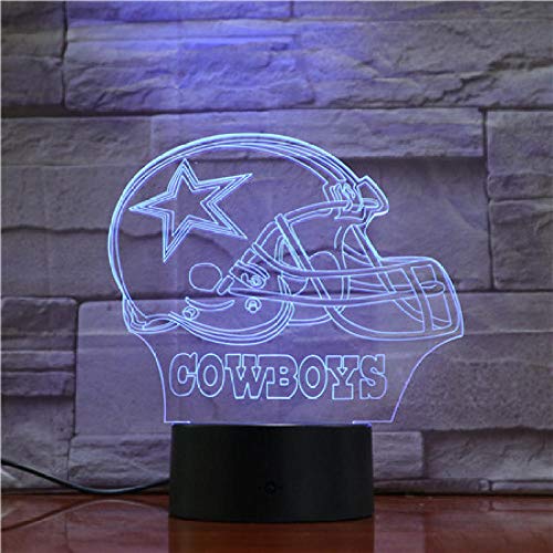 Preisvergleich Produktbild Mendder Dallas Cowboys3D-Nachtlicht7 FarbenSchlaflichtUsb-StromversorgungL...