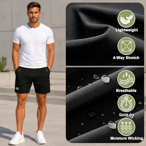 Men's 7" Athletic Shorts with Zipper Pockets - Code 8YHTE7CH - Image 7
