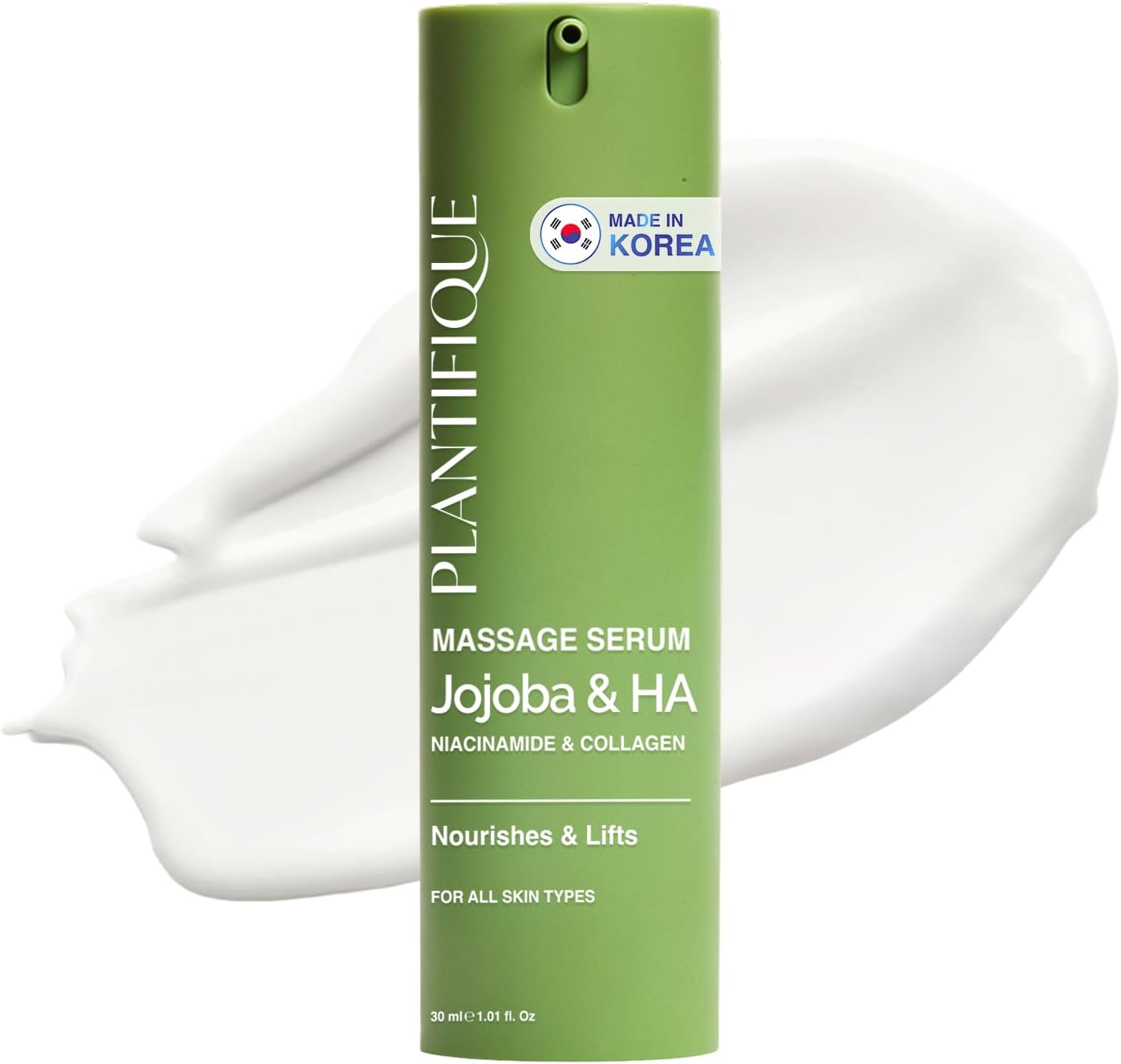 Plantifique Jojoba Oil & Hyaluronic Acid Face Serum for Gua Sha Massage with Vitamin C, E, Niacinamide for Radiant Skin - Korean Skincare Anti-Aging Serum, 30 ml