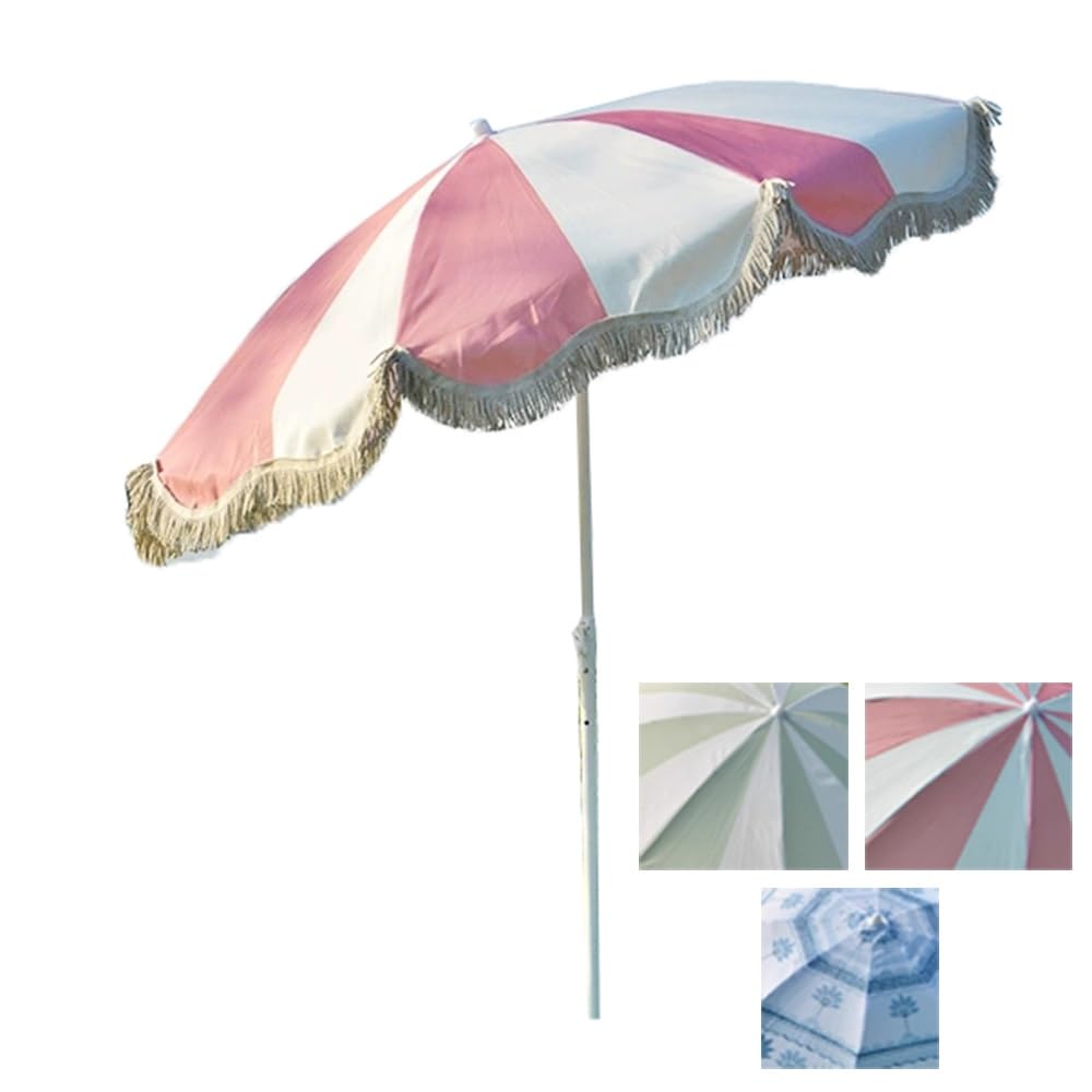 Ombrellone Da Giardino Con Frange Ombrellone Da Balcone Inclinabile | 200cm Ombrellone Da Mercato Altezza Regolabile Ombrellone Da Spiaggia Parasole Per Piscina Patio