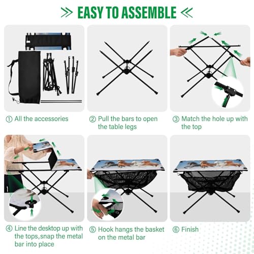 Mesa Plegable SDMKA para Camping, Playa y Picnic - Mesa Lateral Portátil con Bolsa Durable miniatura 4