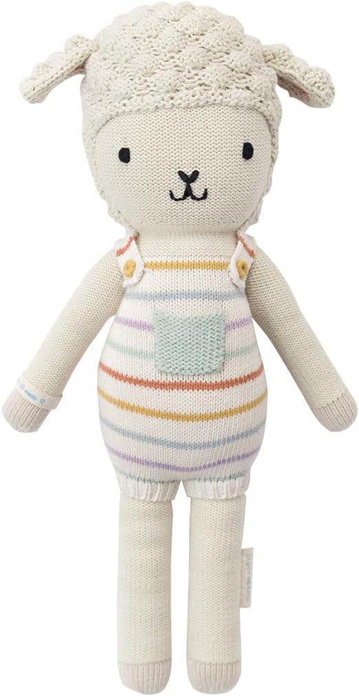 cuddle + kind Avery The Lamb Little 13" Hand-Knit Doll – 1 Doll = 10 Meals, Fair Trade, Heirloom Quality, Handcrafted in Peru, 100% Cotton Yarn