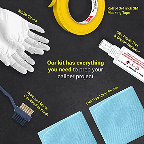 ERA Paints 2K Brake Caliper Paint Kit – Yellow | High-Gloss Spray, 500°F Heat & Chemical Resistant | Complete DIY Kit with Degreaser, Gloves & Tape | Made in USA