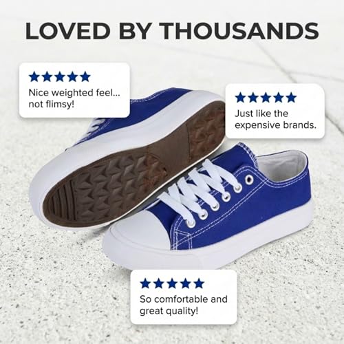 Image of Canvas Shoes for Women, Women's Fashion Sneakers | Casual Low Top, Lace Up, Rubber Sole, Canvas Upper, Cushioned Insole