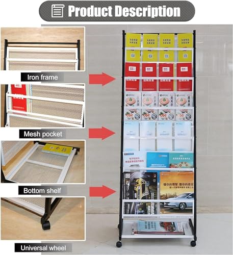 Porte-brochures avec rouleaux grand format pour bibliothèque et hall - 3
