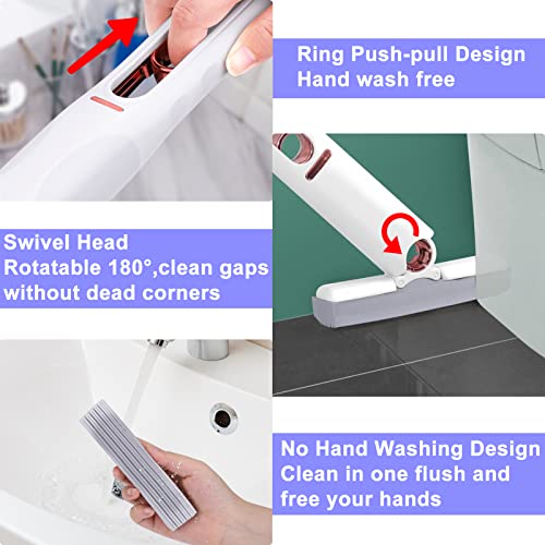 Xangnier Portable Self-Squeeze Mini Mop For Small Spaces,Hand-Washable Desktop Cleaning Mini Mop,2023 New Mini Strong Absorbent Sponge Mop For Bathroom Kitchen Glass Window Car,2 Cotton Head #TOP3