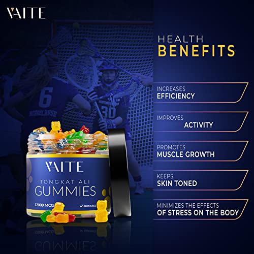 Tongkat Ali Gummies Health Booster Skin Support, Workout Supplements, Increase For Men Sports Nutrition Endurance & Energy Products 36000Mg - 60 Gummies #TOP4