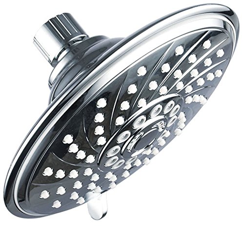 HotelSpa Extra-Large 6-Inch Rain Shower Head for Exceptional Water Coverage! High-Pressure Angle-Adjustable Shower head features Rub-clean Jets, 6 Full Settings and Premium Chrome Finish