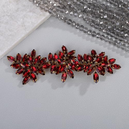 Pinzas para cabello de cristal color vino rojo miniatura 1