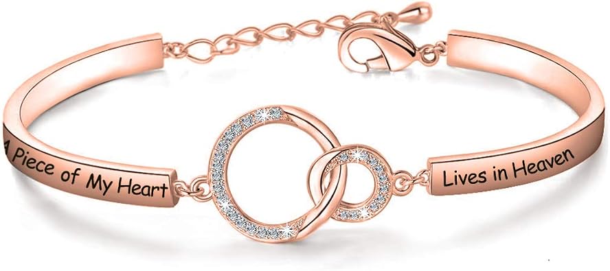Zuo Bao Memorial Jewelry Sympathy Gift A Piece of My Heart Lives In Heaven Bracelet Loss Jewelry Gift