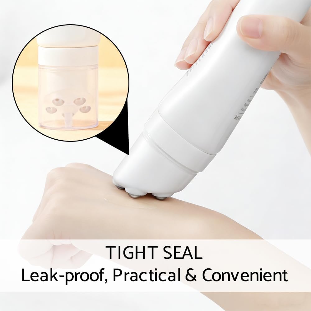 4 Pack 50ml Roller Ball Applicator Tubes Refillable - Empty Lotion Tubes,Body Lotion Applicator Roller,Eye Cream Roller Ball Applicator Tool,Eye Roller,Eye Cream Applicator Tool,Roller Applicator