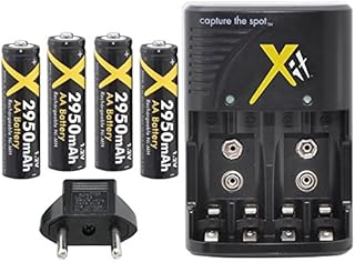 4AA Battery + 110-240 Charger for Canon Powershot SX120 SX110